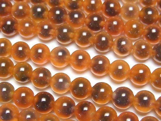 Orange color Tapioca Agate Round 6mm 1strand beads (aprx.14inch/35cm)
