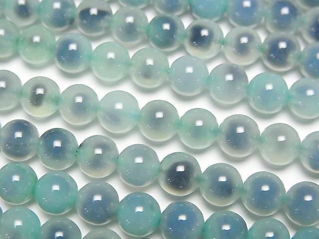 Green color Tapioca Agate Round 6mm 1strand beads (aprx.14inch/35cm)