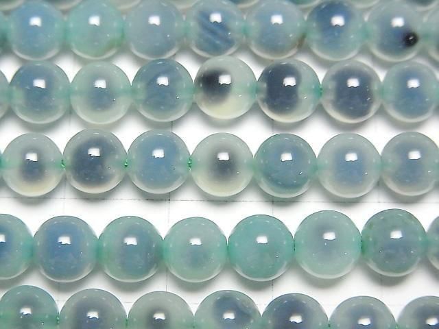 Green color Tapioca Agate Round 6mm 1strand beads (aprx.14inch/35cm)