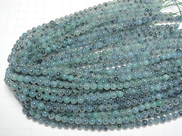 Grüne Farbe Tapioka Achat Rund 6mm 1Strang Perlen (ca. 14 Zoll/35 cm)