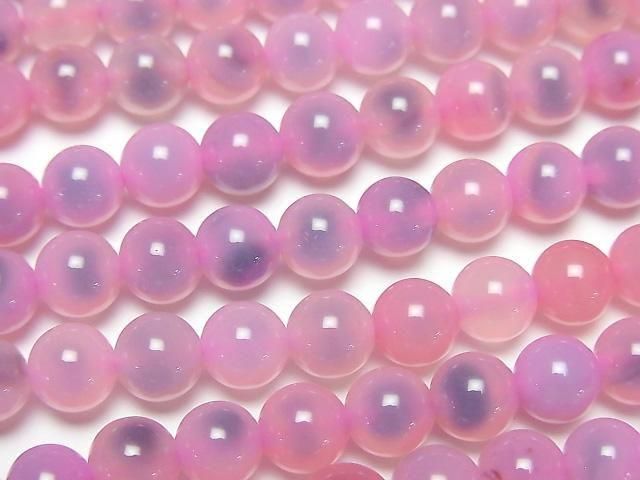Pink color Tapioca Agate Round 6mm 1strand beads (aprx.14inch/35cm)