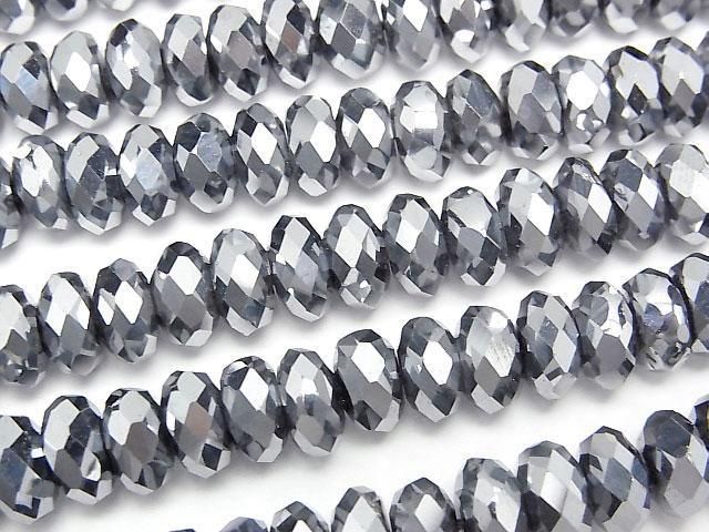 Terahertz Faceted Button Rondelle 7.5x7.5x4mm 1strand beads (aprx.15inch/36cm)
