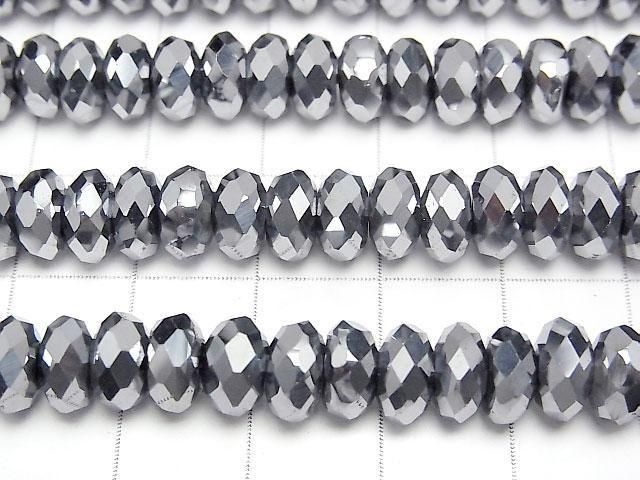 Terahertz Faceted Button Rondelle 7.5x7.5x4mm 1strand beads (aprx.15inch/36cm)