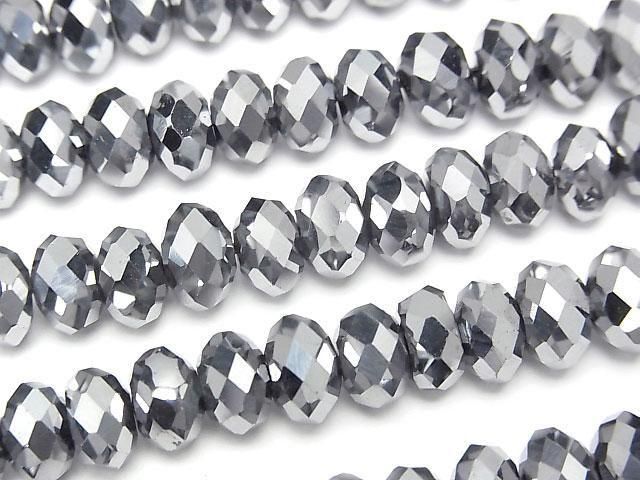 Terahertz Faceted Button Rondelle 7.5x7.5x5mm 1strand beads (aprx.15inch/36cm)