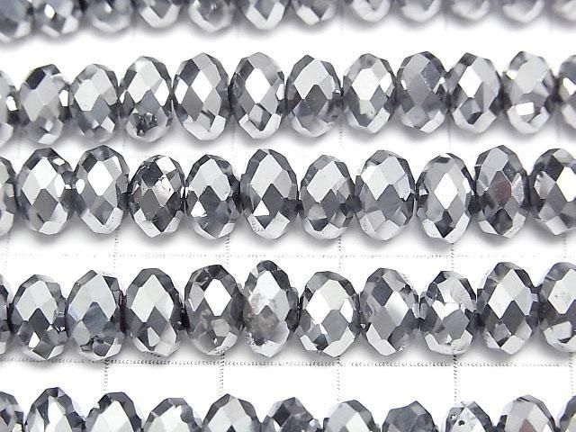 Terahertz Faceted Button Rondelle 7.5x7.5x5mm 1strand beads (aprx.15inch/36cm)
