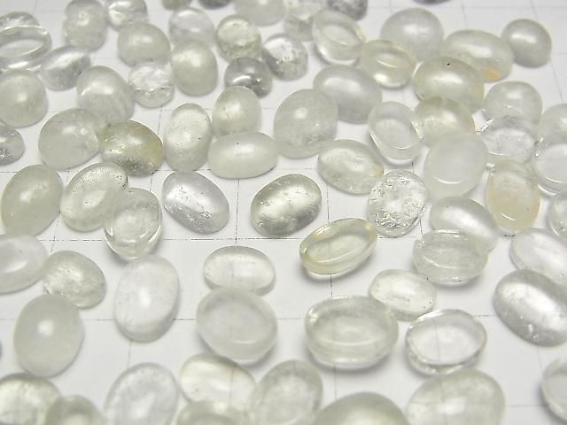 Libysches Wüstenglas Ovaler Cabochon Größenmix 4 Stück
