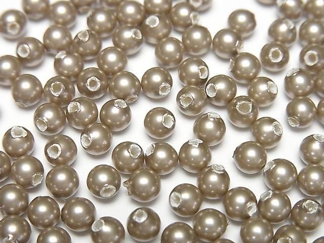 貝珠 金色 半孔 圓形 4mm 20顆