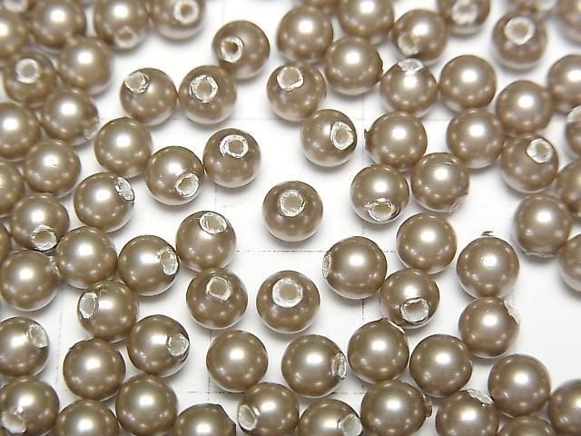 貝珠 金色 半孔 圓形 4mm 20顆