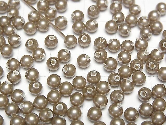 貝珠 金色 半孔 圓形 4mm 20顆