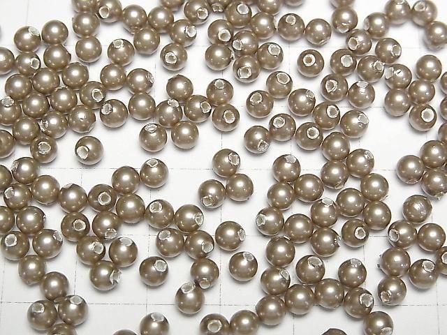 貝珠 金色 半孔 圓形 4mm 20顆