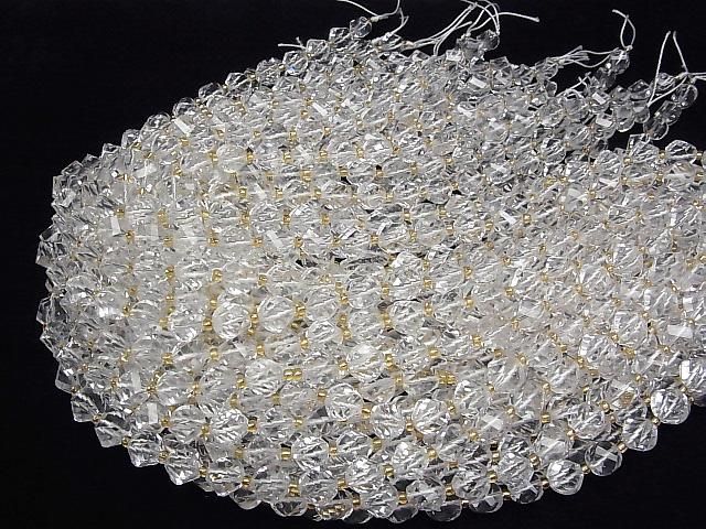 人造石英 AAA 扭轉刻面 10x8x8公釐 半串或單股珠子 (約15英吋/36公分) 高品質!