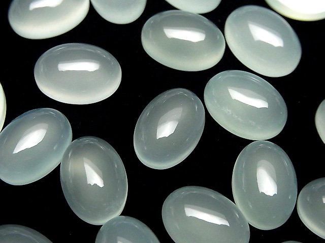 Mint Green Chalcedony AAA Oval Cabochon 14x10mm 2pcs