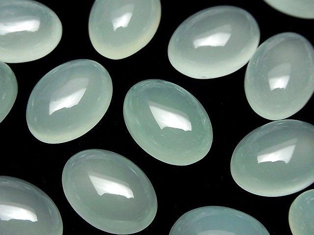 Mint Green Chalcedony AAA Oval Cabochon 18x13mm 1pc
