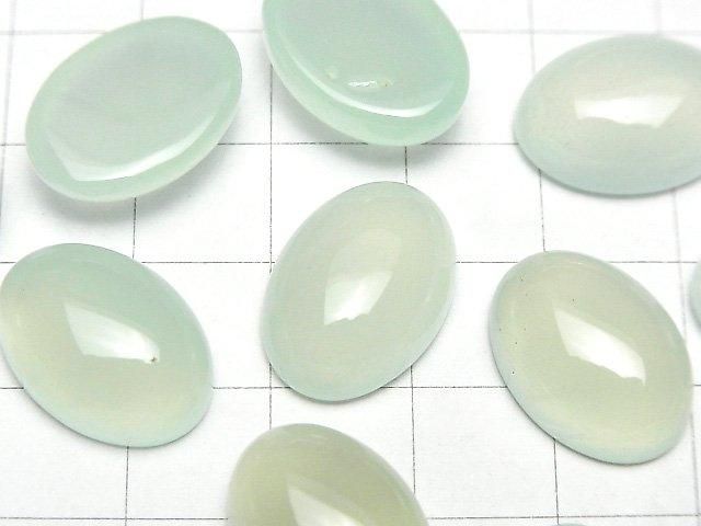 Mint Green Chalcedony AAA Oval Cabochon 18x13mm 1pc