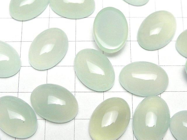 Minzgrüner Chalcedon AAA ovaler Cabochon 18x13mm 1 Stück