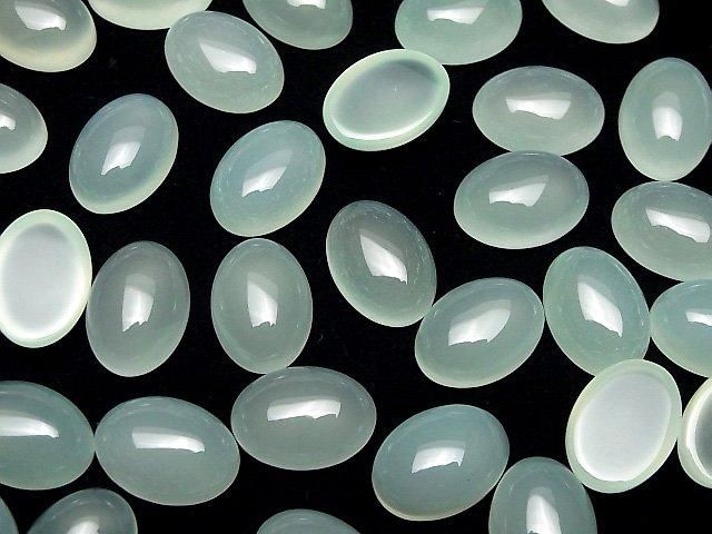 Minzgrüner Chalcedon AAA ovaler Cabochon 18x13mm 1 Stück