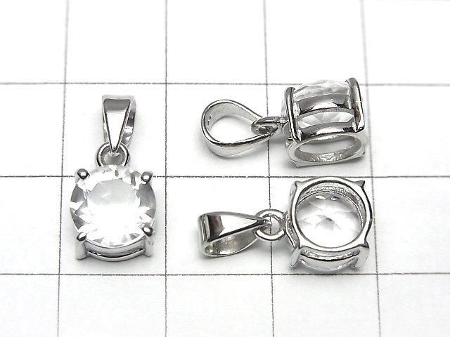 High Quality Crystal AAA Round Faceted 8x8mm Pendant Silver925