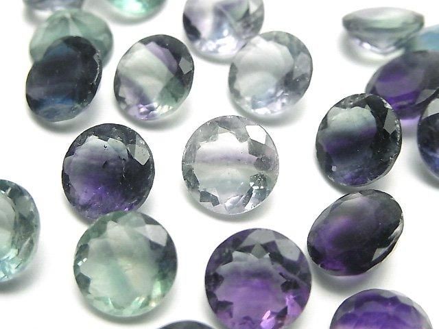 High Quality Multicolor Fluorite AAA- Loose stone Round Faceted 10x10mm 2pcs