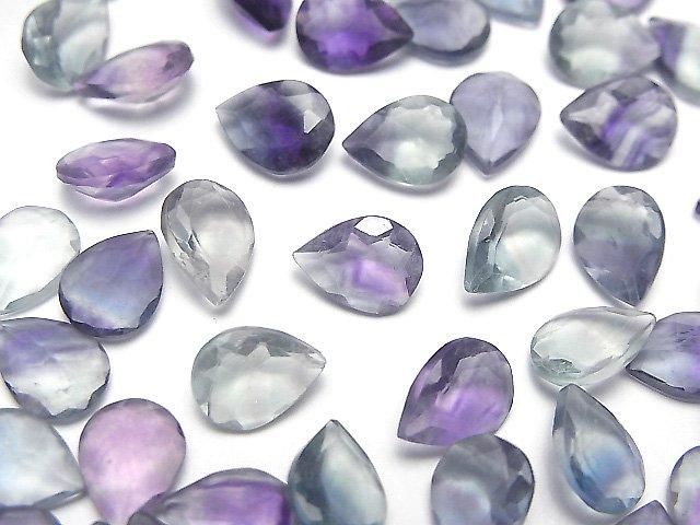 High Quality Multicolor Fluorite AAA- Loose stone Pear shape Faceted 8x6mm 5pcs