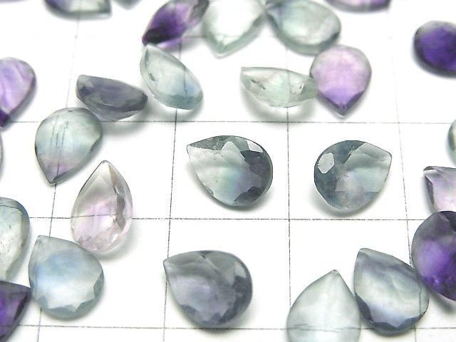 High Quality Multicolor Fluorite AAA- Loose stone Pear shape Faceted 8x6mm 5pcs
