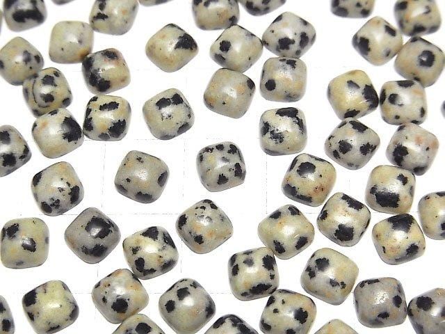 Dalmatiner-Jaspis quadratischer Cabochon 6x6mm 5 Stück