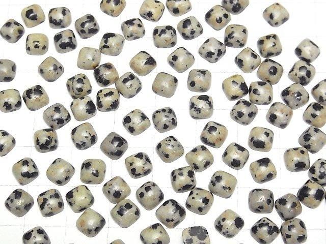 Dalmatiner-Jaspis quadratischer Cabochon 6x6mm 5 Stück