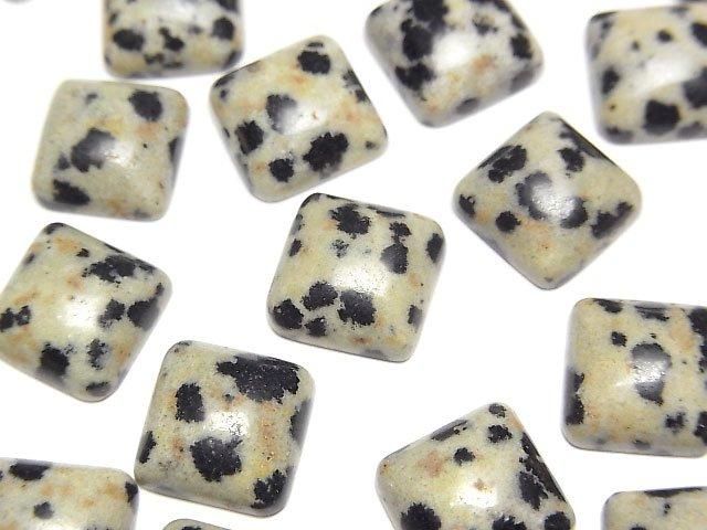 Dalmatian Jasper Square Cabochon 10x10mm 4pcs