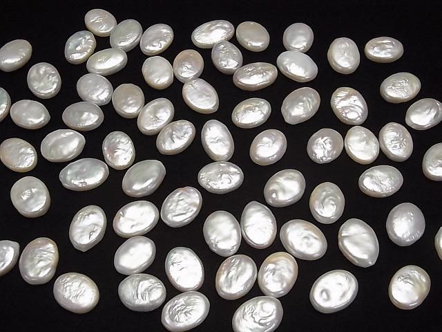 Süßwasserperle AA++ lose Steine oval 14x10mm Weiß 3 Stück