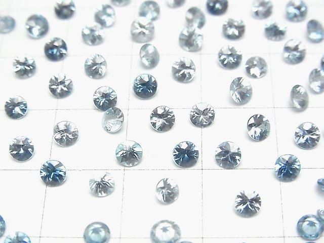 High Quality Natural Blue Zircon AAA Loose Stone Round Faceted 3.5x3.5mm 5pcs