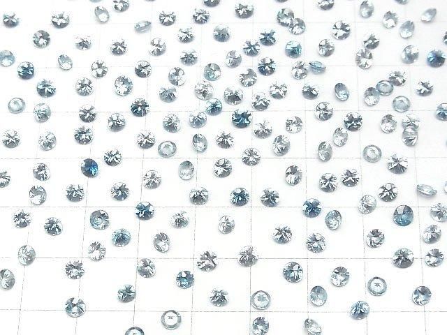Hochwertiger natürlicher blauer Zirkon AAA Lose Stein Rund Facettiert 3.5x3.5mm 5Stücke