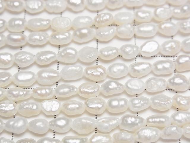 淡水珍珠 AA 巴洛克米珠 5-7mm 白色 串珠(約 15英吋/36公分)