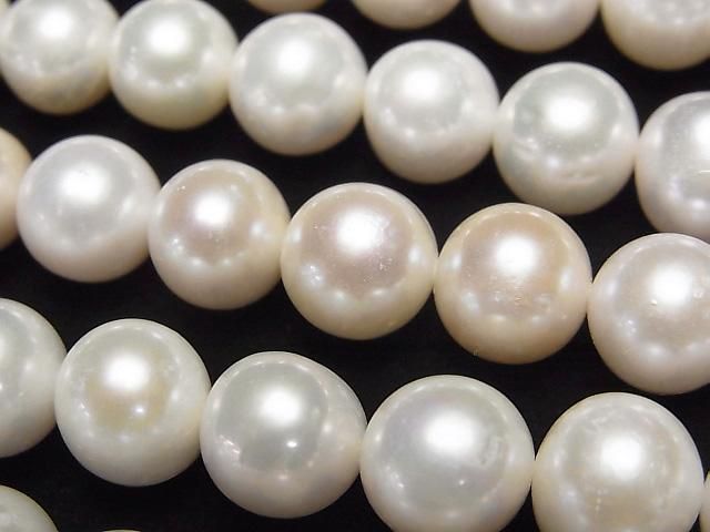 Fresh Water Pearl AA++ Semi Round-Potato 9-11mm White 1strand beads (aprx.15inch/37cm)