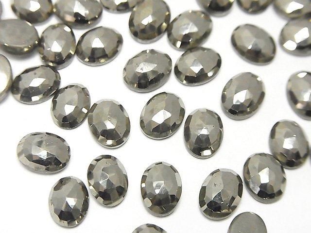Pyrite Loose stone Oval Rose Cut 8x6mm 3pcs