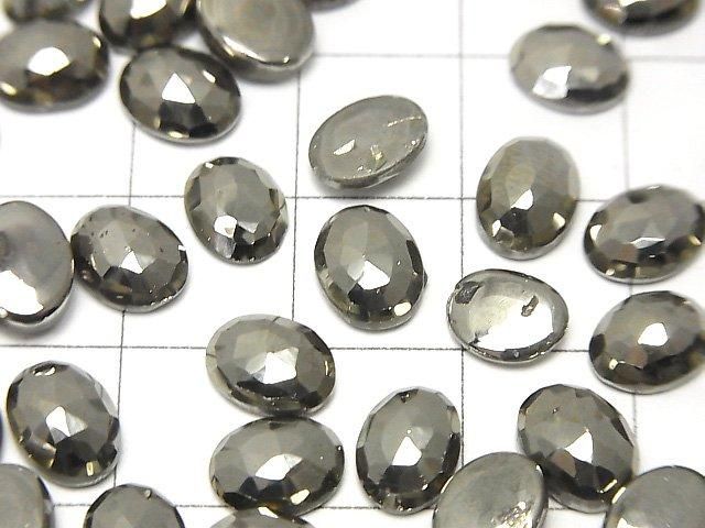 Pyrite Loose stone Oval Rose Cut 8x6mm 3pcs