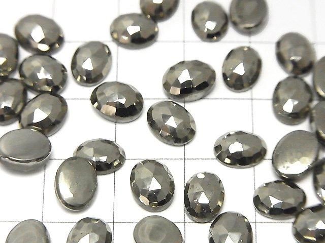 Pyrit Lose Stein Oval Rosenschliff 8x6mm 3Stücke