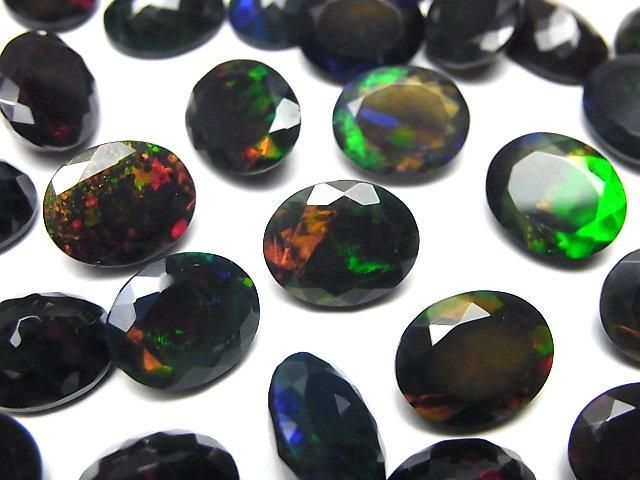 High Quality Black Opal AAA- Loose stone Oval Faceted 11x9mm 2pcs