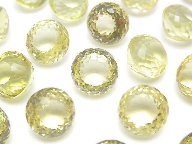 High Quality Lemon Quartz AAA Loose stone Round Portuguese cut 12x12mm 1pc