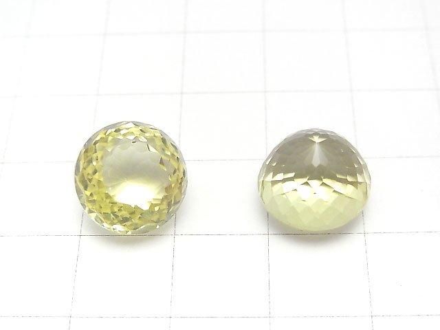 High Quality Lemon Quartz AAA Loose stone Round Portuguese cut 12x12mm 1pc