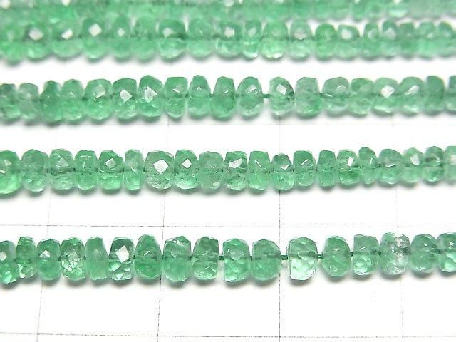 High Quality Columbia Emerald AAAA Faceted Button Rondelle half or 1strand beads (aprx.15inch/38cm)