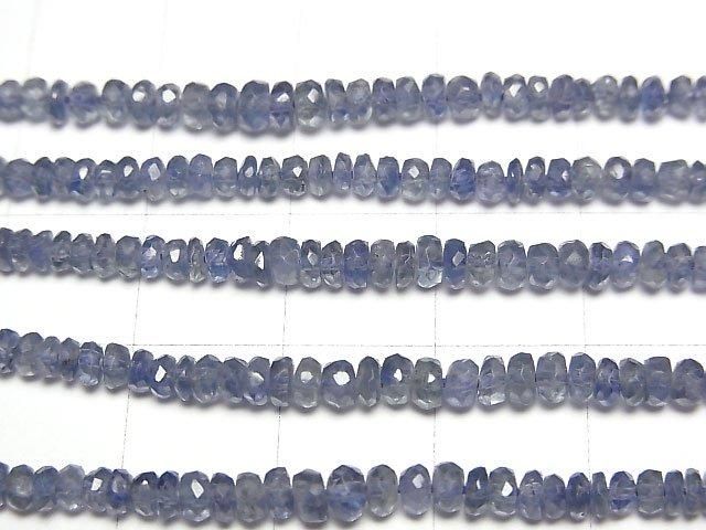High Quality Blue Sapphire AAA Faceted Button Rondelle half or 1strand beads (aprx.15inch/38cm)