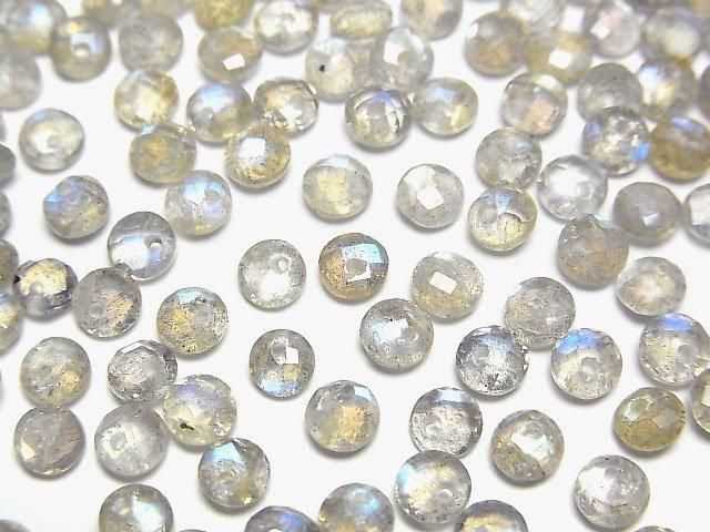 High Quality Labradorite AA++ Faceted Coin 4x4mm 10pcs