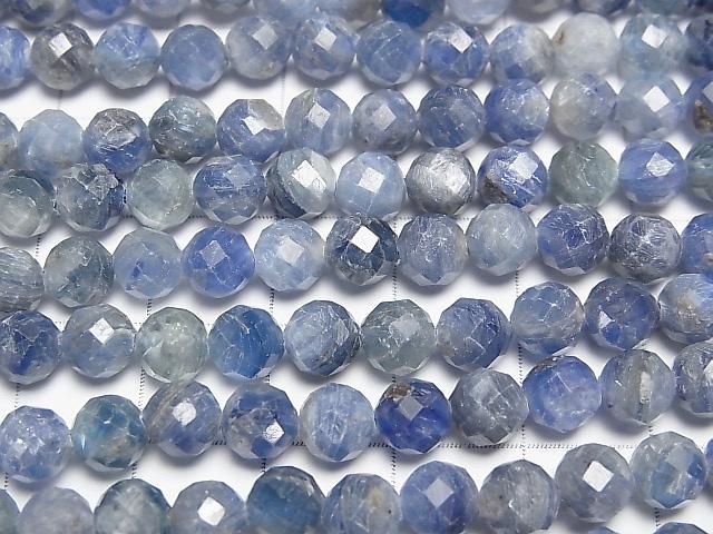 High Quality! Kyanite AA Faceted Round 6mm half or 1strand beads (aprx.15inch/36cm)