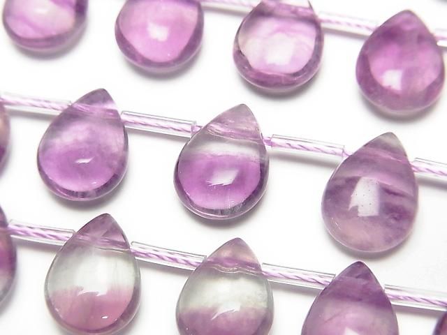 Multicolor Fluorite AAA- Pear shape (Smooth) 12x9mm 1strand beads (aprx.7inch/18cm)