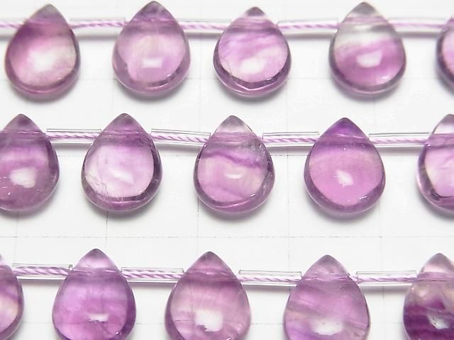 Multicolor Fluorite AAA- Pear shape (Smooth) 12x9mm 1strand beads (aprx.7inch/18cm)