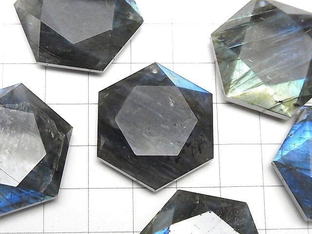 Labradorite AA++ Hexagram 31x27mm 1pc