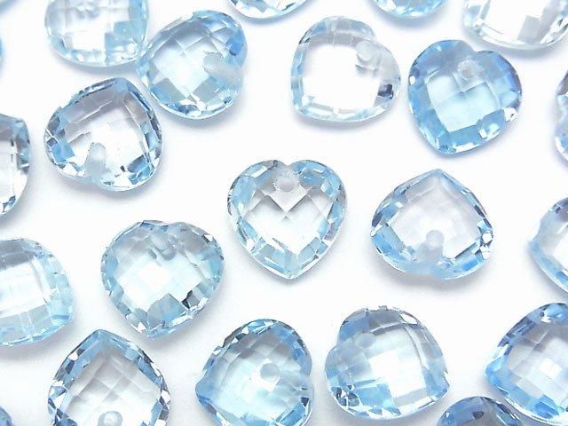 High Quality Sky Blue Topaz AAA Heart cut 10x10mm 2pcs