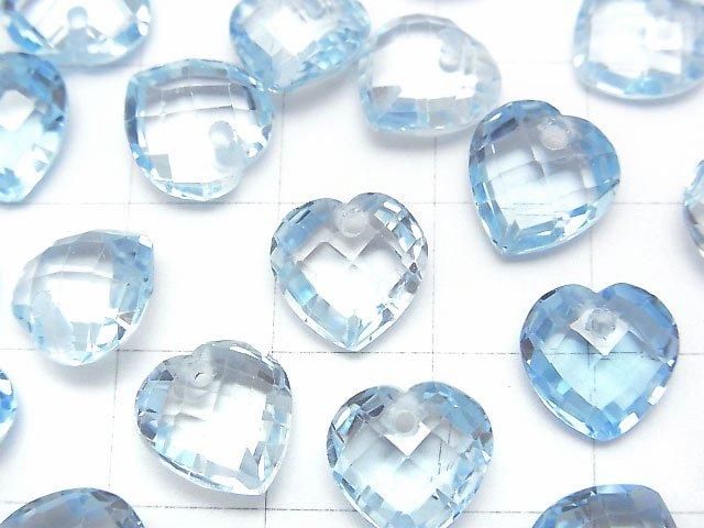 High Quality Sky Blue Topaz AAA Heart cut 10x10mm 2pcs