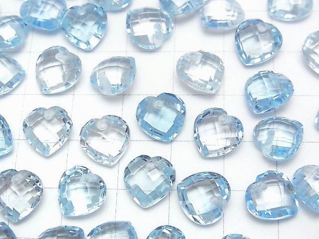Hochwertiger Himmelblauer Topas AAA Herzform 10x10mm 2Stück