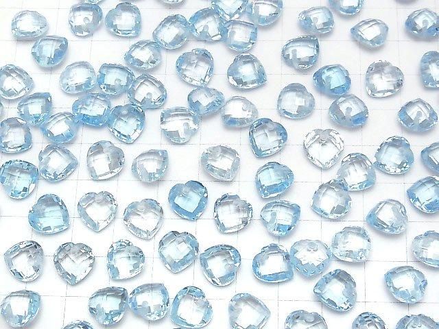 Hochwertiger Himmelblauer Topas AAA Herzform 10x10mm 2Stück