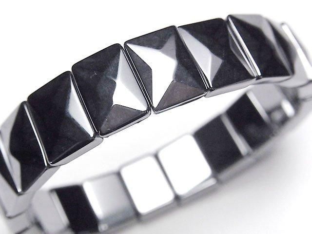 Terahertz 2-Hole Faceted Rectangle 14x10x5mm 1strand beads (Bangle Bracelet)
